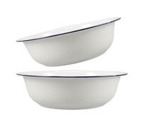 2 Pièces Bassine à Pieds Vintage en Émail, Blanche, Spacieuse