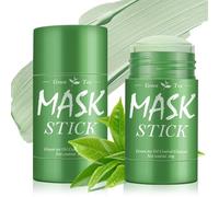 2 Pièces Bâton de Masque au thé Vert,Green Tea Mask Stick,Masque Visage Purifiant àl'Argile Verte,Nettoyage Profond,Ajuste l'équilibre de l'eau et de l'huile,pour La Majorité les Types de Peau
