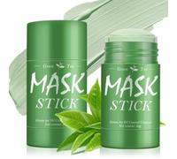 2 Pièces Bâton de Masque au thé Vert,Green Tea Mask Stick,Masque Visage Purifiant àl'Argile Verte,Nettoyage Profond,Ajuste l'équilibre de l'eau et de l'huile,pour La Majorité les Types de Peau