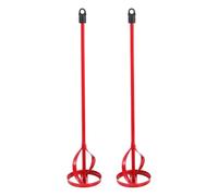 2 Pièces Bâtonnet Mélangeur de Peinture Rouge 40x8,5cm Manuel | Acier au Carbone Élevé, Usage Maison en Seau, pour Enduit, Revêtement et Lessive