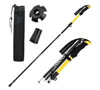 2 Pièces Bâtons de Randonnée, Baton de Marche Pliable, Bâton de Trekking Retractable Télescopique, Canne de Marche Ultraléger pour Homme, Femme, Alpinisme, Ski, Trekking (Réglables 113-138cm) (Jaune)