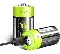 2 pièces Batterie au Lithium C,Piles Rechargeables Micro USB C Zelle,Batterie C Rechargeable,1,5 V, 3000 mAh,Performance Durable et Durable
