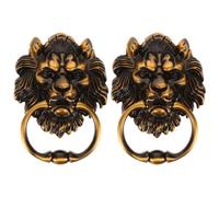 2 Pièces Batteur de Porte Lionceau Vintage, Alliage de Zinc | Finition Cuivre Vieilli, Plaque Allongée à Double Boulons, pour Portail, Grange et Usage Extérieur