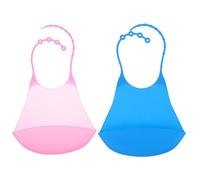 2 Pièces Bavoir Adulte en Silicone Imperméable Col Réglable, Chic | Coupe Bavette, Attrape Miettes, Séchage Rapide, Usage Soins et Repas, pour Maison ou Établissement Couleur Aléatoire