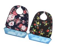 2 Pièces Bavoir Imperméable pour Repas en PVC Poche Protectrice | Protège les Vêtements des Éclaboussures, Usage à Table, pour Personnes Âgées et Gestes Difficiles