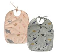 2 Pièces Bavoirs Éponge Imprimé Imperméable Bavoirs pour Bébé Bavoirs Imperméables Bébé Réglables pour le Sevrage Mené, pour Bebé de 6 à 12 Mois, pour Garçons et Filles