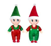 2 Pièces Bébé Elfe de Noël,Petit Lutin Farceur Bebe Jumeaux,Mini Mignon Poupée Elfe Accessoire de Tradition pour Noël,Poupée de Noël Jouet Cadeau pour Enfants Filles et Garçons Décorations de Noel
