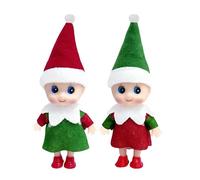 2 Pièces Bébé Elfe de Noël,Petit Lutin Farceur Bebe Jumeaux,Mini Mignon Poupée Elfe Accessoire de Tradition pour Noël,Poupée de Noël Jouet Cadeau pour Enfants Filles et Garçons Décorations de Noel