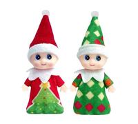 2 Pièces Bébé Elfe de Noël,Petit Lutin Farceur Bebe Jumeaux,Mini Mignon Poupée Elfe Accessoire de Tradition pour Noël,Poupée de Noël Jouet Cadeau pour Enfants Filles et Garçons Décorations de Noel