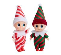 2 Pièces Bébé Elfe de Noël,Petit Lutin Farceur Bebe Jumeaux,Mini Mignon Poupée Elfe Accessoire de Tradition pour Noël,Poupée de Noël Jouet Cadeau pour Enfants Filles et Garçons Décorations de Noel