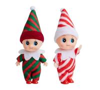 2 Pièces Bébé Elfe de Noël pour Enfant,Mini Lutin Farceur Bebe Jumeaux,Petit Mignon Poupée Elfe Accessoire de Tradition pour Noel,Poupée de Noël Cadeau pour Filles et Garçons Décorations de Noel