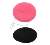 2 Pièces Béret pour Chien et Chat Style Français en Laine | Noir, pour Petits Chiens et Chatons, Facile à Enfiler, Maintien Antiglisse, Doux pour Photos