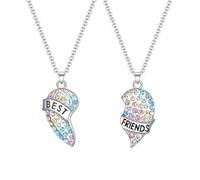 2 Pièces Bff Amitié Pendentif Collier Ensemble Meilleurs Amis Collier BFF Collier Coeur Violet Amitié Collier pour 2 Filles Cadeau D'anniversaire pour Les Meilleurs Amis