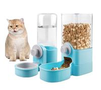 2 Pièces Biberon Lapin, Abreuvoir Lapin, Distributeur Eau Lapin Automatique avec Support, Suspendue Biberon Cochon d'Inde sans Goutte à Goutte pour Rongeur Lapins Cochons d'Inde Hamsters, Bleu