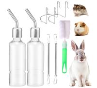 2 Pièces Biberon Lapin, Biberon Cochon d'Inde, Biberon Hamster Petite Bouteille d'eau, Abreuvoir pour Les Rongeurs - Abreuvoir Lapin Mangeoire Lapin Dispensateur d'eau pour Les Petits Animaux(180ML)