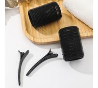 2 pièces Bigoudis à prise automatique pour cheveux longs, moyens, courts, épais, fins et franges. Accessoires de coiffure pour salon de beauté, styles de cheveux DIY (noir). Bigoudis, boucles sans cha