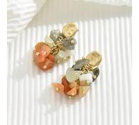 2 pièces Bijou de style européen rétro de campagne de vacances, éclats de roche. Convient pour le port quotidien des femmes, cadeau de vacances. La variation de taille des pierres naturelles est norma
