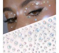 2 pièces Bijoux de visage à strass ciel étoilé 3D brillants, décoration de maquillage pour festival de musique DIY, convient pour les cheveux, les yeux, le visage et le corps, coffret cadeau pour la S