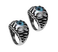 2 Pièces Bijoux Diable Anneau De Diable Maléfique Anneau De Globe Oculaire Tête De Mort Bague Mauvais Oeil De Dragon e Mauvais Œil Accessoires Oeil Du e Locomotive