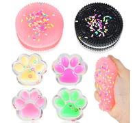 2 Pièces Biscuit Stress Relief Toy, 4 Pièces Squishy Patte de Chat, Fufu Squishy Oreo, Jouets à Presser Forme de Patte de Chat, Squish Biscuit, Doux Squeeze Jouets Antistress pour Enfant Adulte
