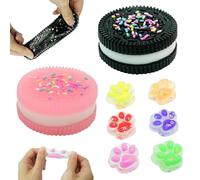 2 Pièces Biscuit Stress Relief Toy + 6 Pièces Jouet Squishy Patte de Chat Squishy, Jouet Anti-Stress en Forme De Biscuit, Cat Paw Squishy, Jouet Squeeze Patte de Chat, Anti Stress Patte Squeeze, Soula