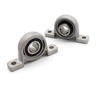 2 Pièces Bloc de Roulements, DEANKEJI Bloc de Roulement à Billes,15 mm Palier de Roulement en Alliage de Zinc, Base Solide en Fonte, pour Diverses Machines (Argent)