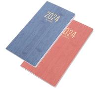 2 Pièces Bloc-notes Agenda Annuel A6 60 Pages en Papier, Portable | Couverture Souple Texturée, Pages Épaisses et Coins Arrondis, pour Mémos et Emplois du Quotidiens