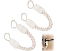 2 Pièces Bloc Porte Bébé en Corde de Coton 60cm, Sécurité Porte Enfant Anti Pince Doigt, Bloque Porte Animaux et Protection Bébé, Anti Claquement Porte Blanc