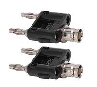 2 Pièces BNC Femelle à Double Banane Mâle Prise Jack Bornes de Liaison Multimètres Coaxiaux RF 4mm