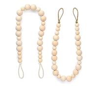 2 Pièces Bohème Embrases pour Rideaux, pour Mur,Ferme,fenêtre,Chambre à Coucher,Salle à Manger（Couleur Bois, 2）