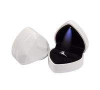 2 pièces Boîte à Bagues avec Lumière LED, Boîte à Bagues en Forme de Coeur, élégante boîte de Rangement pour bagues à Bijoux, Boîte à Bijoux LED pour Fiançailles, Mariage et Stockage D'Anneaux