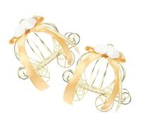 2 Pièces Boîte à Bonbons Métal Carrosse Citrouille Couronne Fer Or