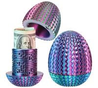 2 Pièces Boîte à Casse-Tête Labyrinthe Ovale avec Compartiment Secret | pour Ranger Argent et Cadeaux, Coffret Mystère 3D rouge Jeu de Réflexion Réutilisable pour Adultes