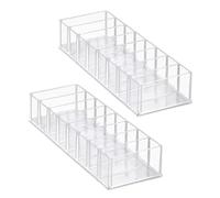 2 Pièces Boîte à Cordon Transparente à Compartiments, Couvercle | Séparation un Article par Case, Protection Anti-poussière, pour Tiroir, Bureau, Écouteurs et Cartes Mémoire