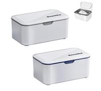 2 Pièces Boite a Mouchoirs avec Couvercle, Boîte de Papier Toilette, Boite a Lingette Bebe, Boîtes à Lingettes Humides, Distributeur de Lingettes Humides, pour Bureau à Domicile (Gris, Bleu)