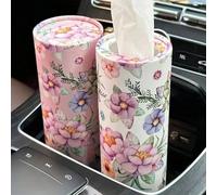 2 pièces Boîte à mouchoirs de voiture imprimée, comprend 80 mouchoirs - compatible porte-gobelet et organisateur de table de maison, facile à extraire, cadeau de Noël 2025 pour les propriétaires de vo