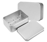 2 Pièces Boite a Savon,Boite Savon Voyage,Boite à Savon,Boite à Savon Voyage,Boîte à Savon en Aluminium avec égouttoir Amovible,sans Plastique,Porte-Savon en Métal Aluminium,9.6 * 6.8 * 3cm