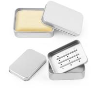 2 Pièces Boîte à Savon en Aluminium, Boîte à Savon avec Égouttoir, Porte Savons Amovible, Boite Savon de Voyage, Boite a Savon Etanche pour la Maison ou Les Voyages, Convient à Tous Les Savons Solides
