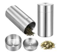 2 Pièces Boîte à Thé en Acier Inoxydable 550ml 14.7x7cm, Boite à The Vrac Étanche à Double Paroi, Rangement pour Thé Vrac, Boîte À Café Hermétique pour Café Grains Thé