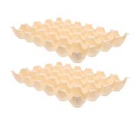 2 Pièces Boîte à Œufs Empilable en PP Beige, Multi-grille | Rangement à Rainures, Protège les Œufs, Convient Petites Pièces, pour Étal et Marché