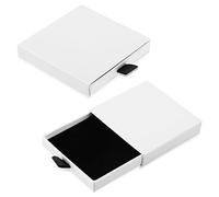 2 Pièces Boîte Cadeau à Bijoux Petite Boîte à Bijoux Blanche Bracelet Collier Boîte Cadeau Boîte de Rangement Carrée Coulissante Adaptée à Emballage de Cadeaux de Mariage de Noël de la Saint Valentin