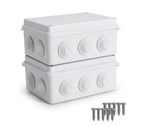 2 Pièces Boîte de Dérivation en Saillie Étanche IP65, 150x110x70mm Coffret Électrique Extérieur ABS Blanc, Boîte de Raccordement, Boîtier de Jonction Plastique pour Projet Électrique