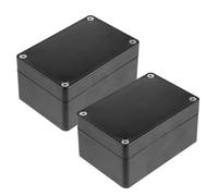 2 Pièces Boîte de Jonction Électrique Noir en Plastique Abs | Étanchéité, Anti-boue, Boîtier Scellé, Vis, pour Projets Étudiants et Usage Extérieur