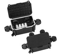 2 Pièces Boîte de Jonction étanche IP66, Boite de Derivation Etanche Exterieur, Connecteur de Câble 4 Voies Connexions PG9 pour Câble Ø4-8mm Ø6mm-10mm