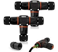 2 Pièces Boîte de Jonction IP68 Connecteur Étanche Forme de T Connecteur Électrique Étanches Boîte de Dérivation Extérieur Connecteur Câbles 3 Voies Ø 3-12 mm