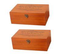2 pièces boîte de rangement en bois étui à bibelots étui à bijoux vintage tirelire en bois coffre au trésor porte-bijoux en bois organisateur de table organisateur de bijoux en bois boîte poubelle sim