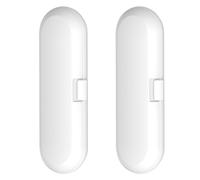 2 PièCes BoîTe de Voyage pour Brosse à Dents éLectrique Portable éTui de Rangement pour PoignéE de Brosse à Dents Universelle Support de TêTes de Brosse à Dents, Blanc