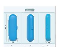 2 PièCes BoîTe de Voyage pour Brosse à Dents éLectrique Portable éTui de Rangement pour PoignéE de Brosse à Dents Universelle Support de TêTes de Brosse à Dents, Bleu