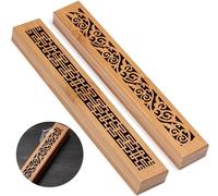 2 Pièces Boîte d'Encens en Bois Porte-Encens Fait à La Main Brûleurs D'Encens Porte-Cendres pour Méditation Yoga Et Aromathérapie