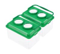 2 Pièces Boîte D'observation des Insectes Portable Loupe | Acrylique et Abs, Usage Extérieur, Couleur Verte, Adaptée aux Activités de Terrain Poissons Rouges